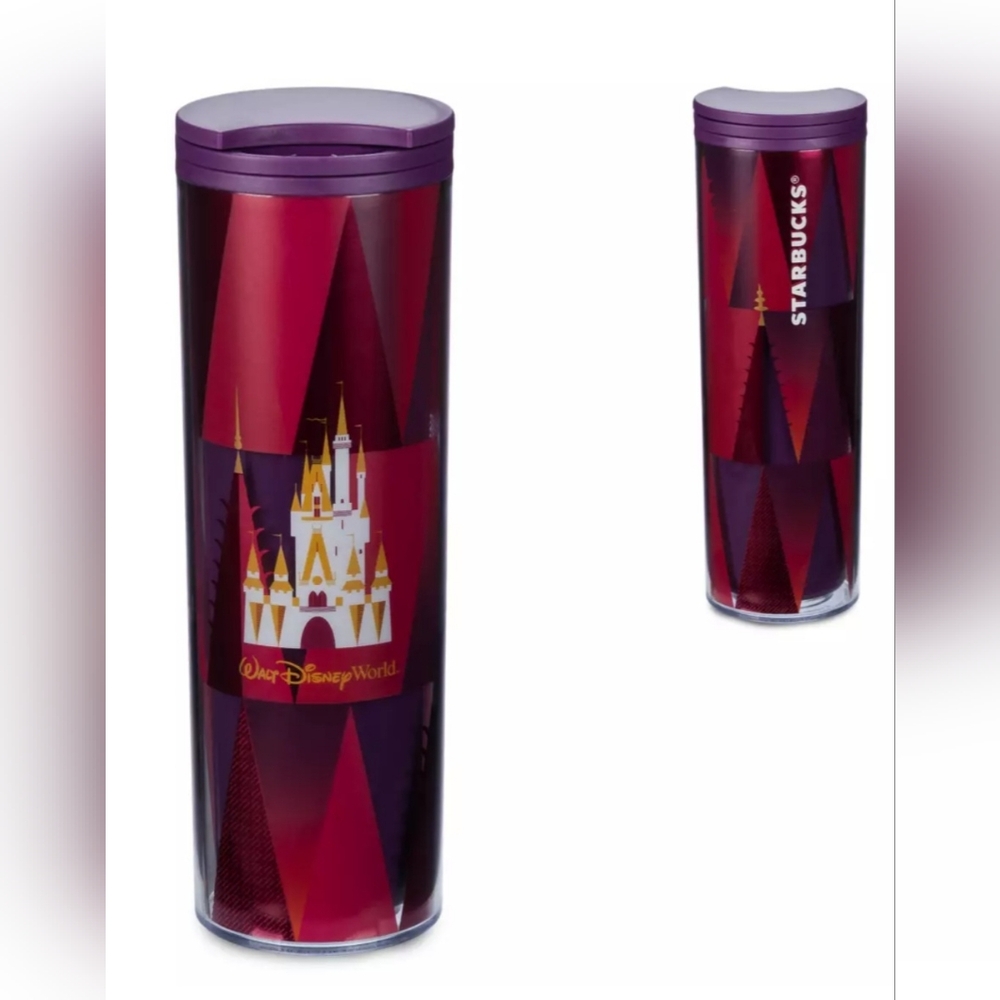 NEW Walt Disney World Cinderella Castle Starbucks 16 oz Travel Tumbler Cup